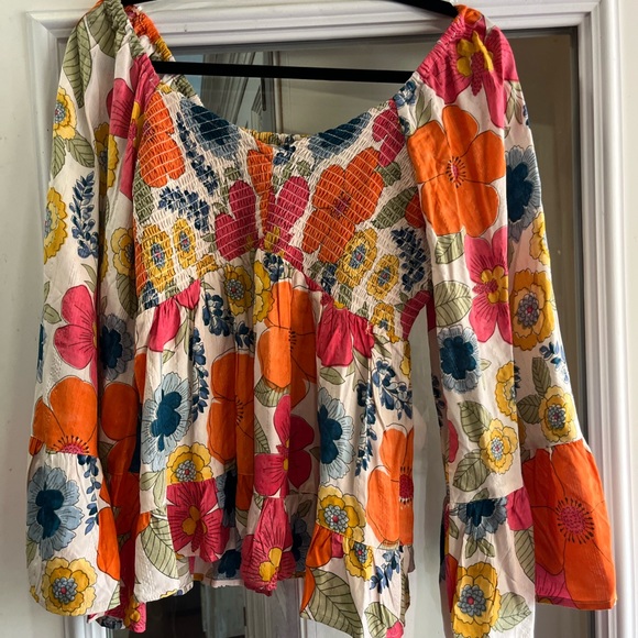 Angie Multicolor Floral Blouse - Picture 1 of 4